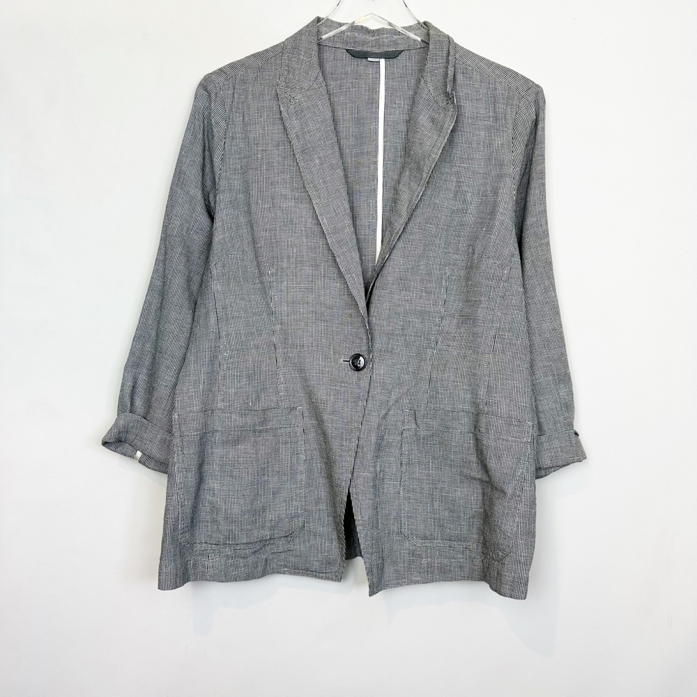 Jigsaw London Black Ivory Cross Hatch Blazer 8